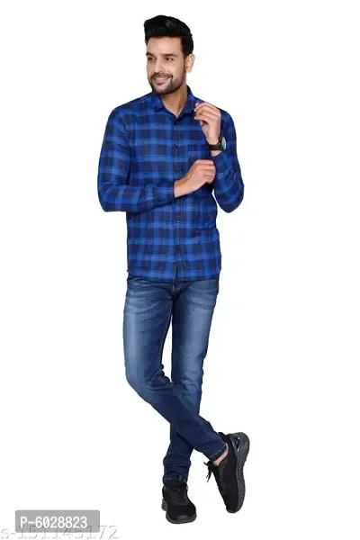 Balino London Blue Check Shirt For Men-thumb3