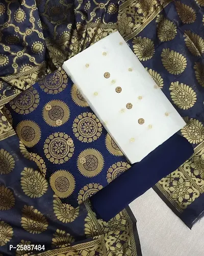 Buy Trendy Banarasi Silk Un Stitched Salwar Suit 2 Top Combo