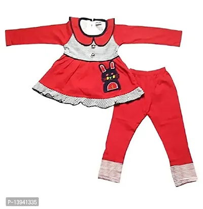 Harshvardhanmart.com HVM Baby Girl Full Sleeves Dress Red-thumb0