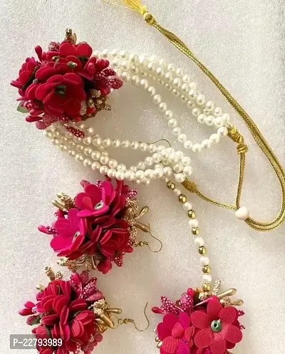 Silver Gold Plated Baahubali Multi Interlinked Flower Necklace
