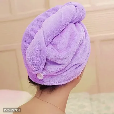 YELLOW PUMPKIN Hair Towel Wrap Absorbent Towel Hair-Drying Bathrobe Magic Hair Warp Towel Super Quick-Drying Microfiber 500 GSM Bath Towel Hair Dry Cap Salon Towel (Multicolor)-thumb2