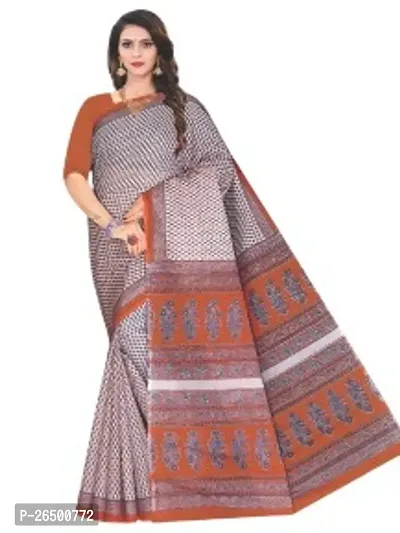 Designer Cotton Sarees Without Blouse For Women