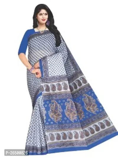 Designer Cotton Sarees Without Blouse For Women