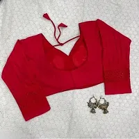 KIRAN FASHION Women's Cotton Trendy Hakoba Full Sleeves Readymade Saree Blouse-thumb3