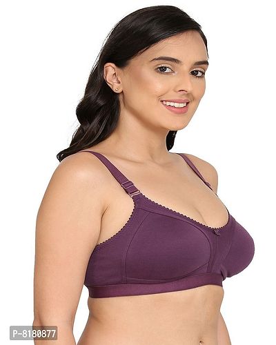 Elina Stylish Purple Cotton Hosiery Solid T-Shirt Bras For Women-thumb3