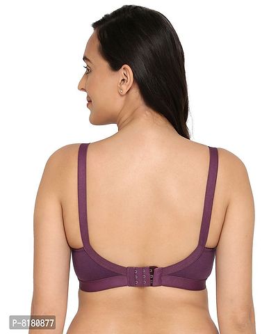 Elina Stylish Purple Cotton Hosiery Solid T-Shirt Bras For Women-thumb2