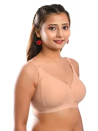 Elina Stylish Beige Cotton Hosiery Solid T-Shirt Bras For Women-thumb2