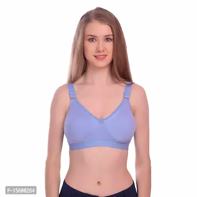 Stylish Light Blue Cotton Minimizer Bras For Women