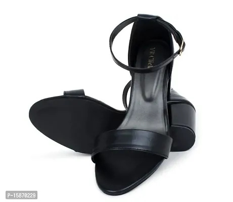 Stylish Fancy PU Solid Heels For Women-thumb0