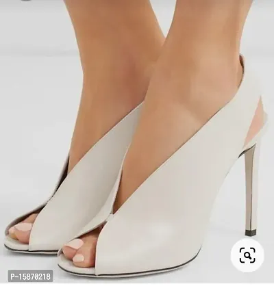 Stylish Fancy PU Solid Heels For Women-thumb0