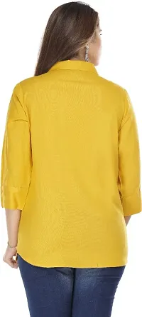 P-02 Womens Mustard Rayon Embroidered Shirt-thumb1