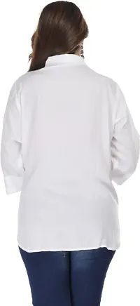 P-06 Womens White Rayon Embroidered Shirt-thumb3