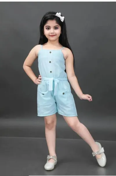 Kids Girls Solid Jumpsuits