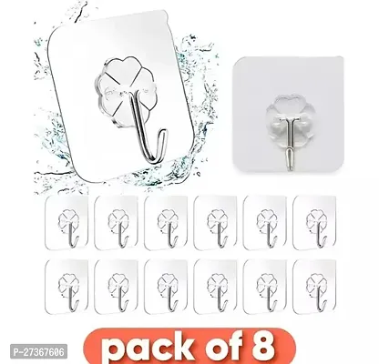 Self Adhesive Heavy Duty Sticky Hooks for Hanging, Pack of 8-thumb0
