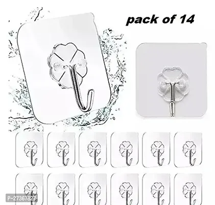 Self Adhesive Heavy Duty Sticky Hooks for Hanging, Pack of 14