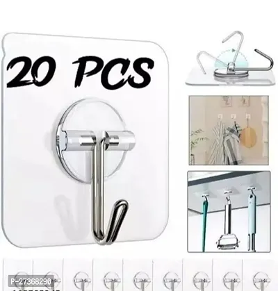 Self Adhesive Heavy Duty Sticky Hooks for Hanging, Pack of 20