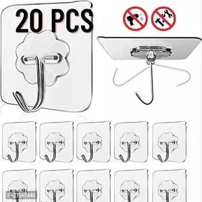 Self Adhesive Heavy Duty Sticky Hooks for Hanging, Pack of 20