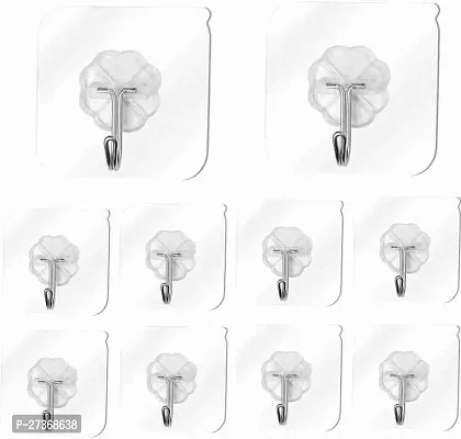 Self Adhesive Heavy Duty Sticky Hooks for Hanging, Pack of 10