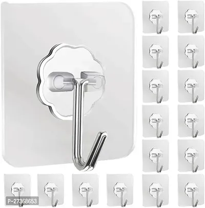 Self Adhesive Heavy Duty Sticky Hooks for Hanging, Pack of 16