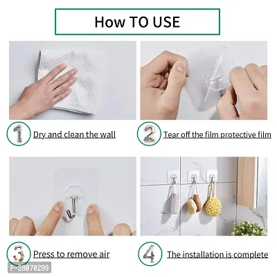 Self Adhesive Strong Hooks use for Wall, Diwal, Office, Furniture, Waterproof and Oil Proof Also use Kitchen, Bathroom, Ceiling Office, Window, Multiuse Hook. (12)-thumb4