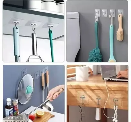 Self Adhesive Strong Hooks use for Wall, Diwal, Office, Furniture, Waterproof and Oil Proof Also use Kitchen, Bathroom, Ceiling Office, Window, Multiuse Hook. (25)-thumb2