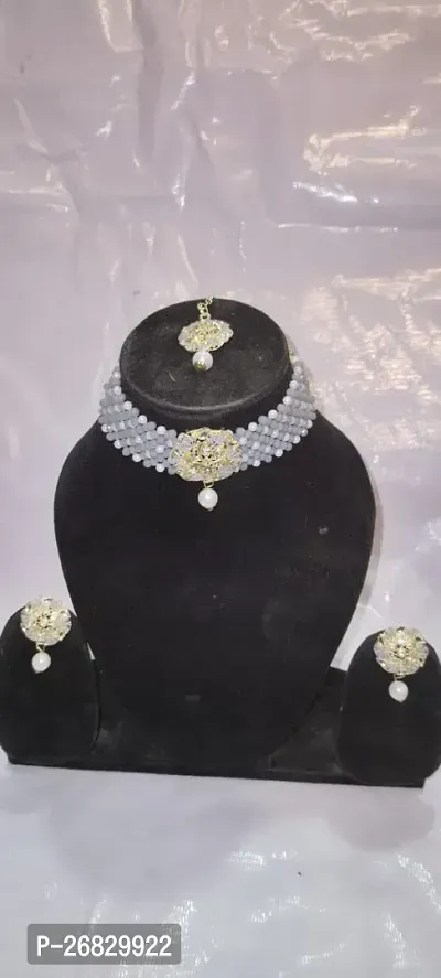 Stylish Grey Alloy Jewellery Set For Women