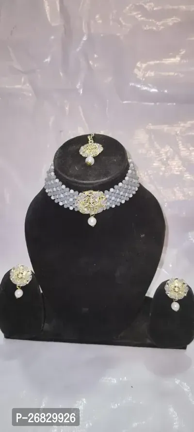 Stylish Grey Alloy Jewellery Set For Women