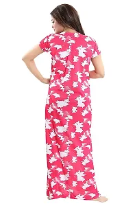 Comfortable Satin Printed Red Maternity Wear Nighty For Women-thumb1