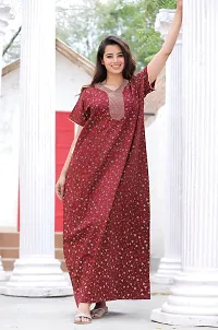 Elegant Cotton Nighty For Women-thumb2