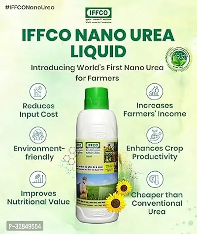 Nano Urea Lequid Nitrogen Fertilizer Soil Application And Water Soluble For All Plants And Garden 500 Ml X 2 Bottles - -1 Lit - Liquid-thumb2