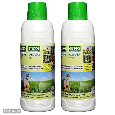 Nano Urea Lequid Nitrogen Fertilizer Soil Application And Water Soluble For All Plants And Garden 500 Ml X 2 Bottles - -1 Lit - Liquid-thumb0