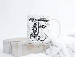 PUREZENTO Alphabet F Ceramic Mug (Pack of 1)| C Handle |-thumb1