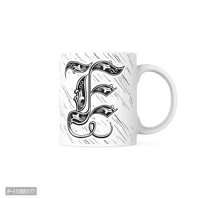 PUREZENTO Alphabet E Ceramic Mug (Pack of 1)| C Handle |