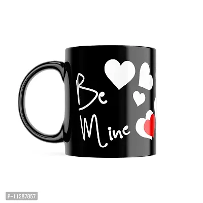 Purezento Be Mine Valentine Gift for Couple/Bf/Gf/Husband/Wife Ceramic Coffee Full Black Mug (350 ml)(Pack of 1)-thumb4