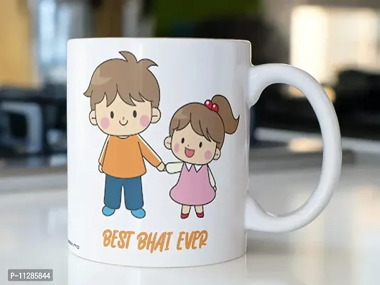 PUREZENTO?Best Bhai Ever Raksha Bandhan Special Design Mug Ceramic Coffee Mug-thumb5