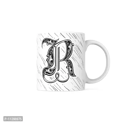 PUREZENTO Alphabet R Ceramic Mug (Pack of 1)| C Handle |