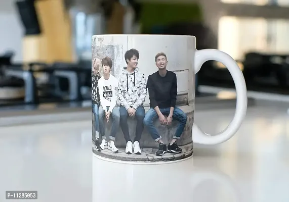 PUREZENTO Ceramic BTS Boys Bangtan Music Brand Kpop Printed Coffee Tea/Milk Mug (White, 350ml)-thumb4