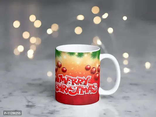 PUREZENTO Merry Christmas Printed Ceramic Coffee Tea / Milk Mug (330 ML)-Xmas Decorations, Christmas Gifts, Xmas Mugs, Christmas Presents(Pack of 1)