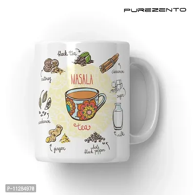 PUREZENTO Masala Chai Quotes 350 ml Coffee Mug|Coffee/Tea/ Milk Mugs with Large Handles for Men,Women,Ceramic Mug for Coffee Tea Cocoa,Easy to Clean & Hold,for Morning Coffee,Birthday,Party(Pack of 1)-thumb3