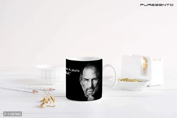 PUREZENTO Ceramic Steve Jobs Coffee Tea / Milk Cup ( Multicolour)-thumb4