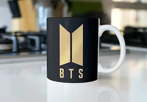 PUREZENTO BTS Gold Logo Ceramic Coffee Tea/ Milk Mug-thumb1