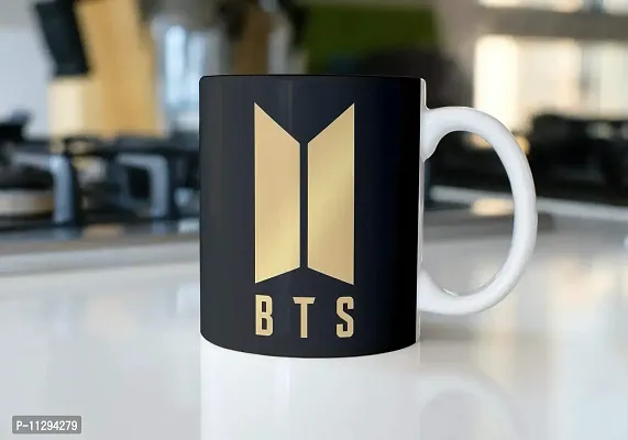 PUREZENTO BTS Gold Logo Ceramic Coffee Tea/ Milk Mug-thumb2