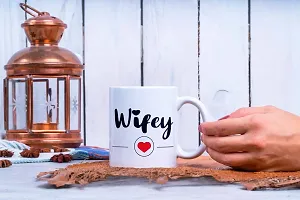 PUREZENTO ""Hubby Wifey Couple Ceramic Tea/Coffee Mug for Valentine Day Gift for Girlfriend, Boyfriend,Husband and Wife,Friends,Anniversary,Hubby Wifey,Birthday ,Set of 2-thumb2