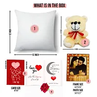 Purezento ""I Love You in Heart""Valentine Gifts Cushion Cover with Filler, Cute Teddy, Artificial Rose, Greeting card & Photo Frame - Love Gifts 6 pcs-thumb2