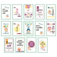 PUREZENTO Baby Milestone Cards: Cute Gift for New Parents, Baby Showers, Newborns - 15 x 9 cm - Set of 26-thumb1