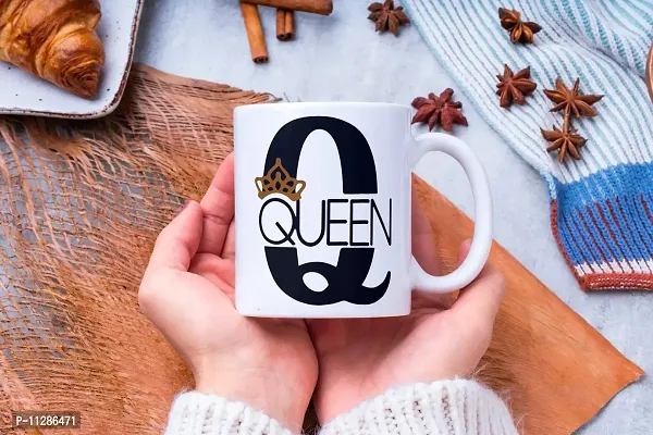 PUREZENTO ""King Queen Couple Ceramic Tea/Coffee Mug for Valentine Day Gift for Girlfriend, Boyfriend,Husband and Wife,Friends,Anniversary,Hubby Wifey,Birthday ,Set of 2-thumb4