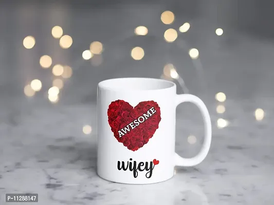 PUREZENTO Hubby Wifey Couple Ceramic Tea/Coffee Mug for Valentine Day Gift for Girlfriend, Boyfriend,Husband and Wife,Friends,Anniversary,Hubby Wifey,Birthday ,Set of 2-thumb5