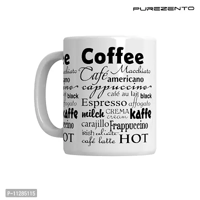 PUREZENTO Coffee Word Clouds Coffee Tea/Milk Cup (Pack of 1)-thumb5