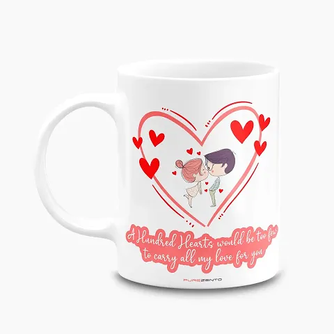 PUREZENTO Happy Valentine's Day Couple/BF/GF/Husband/Wife Ceramic Coffee Tea/ Milk Mug