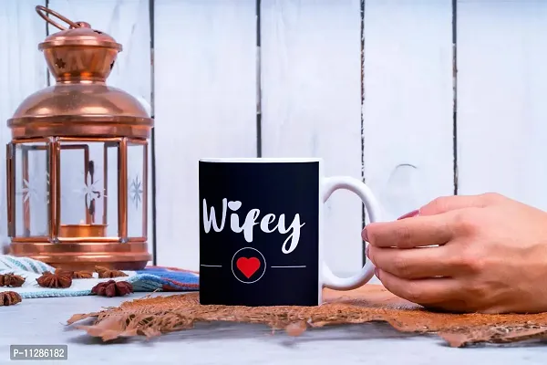 Purezento ""Hubby Love Wifey Love"" Couple Ceramic Tea/Coffee Mug for Valentine Day Gift for Girlfriend, Boyfriend,Husband and Wife,Friends,Anniversary,Hubby Wifey,Birthday ,Set of 2-thumb3